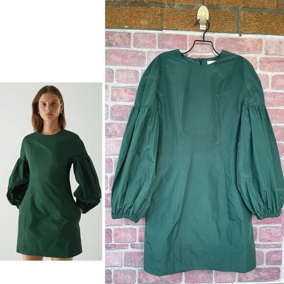 COS volume sleeve waisted dress size 4 - Picture 1 of 16